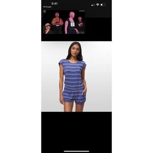 Kavu Women's XXS Rusanti Romper Striped Short Sleeve Back Cut Out Hiking Outdoor